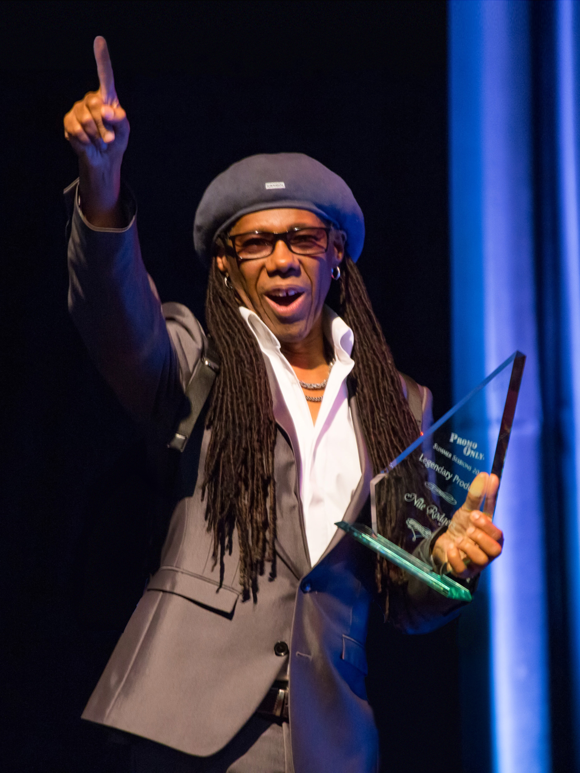 Man accepting award